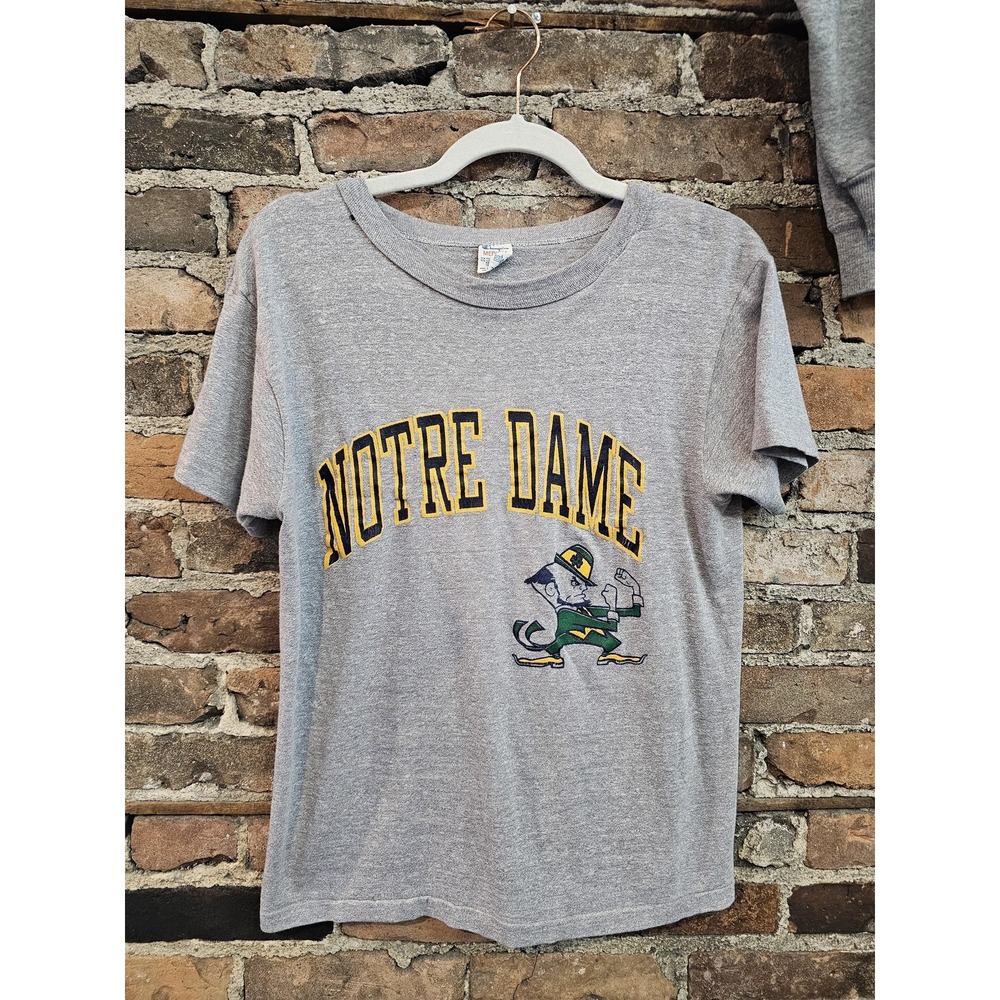 Vintage Notre Dame Fighting Irish‎ Shirt Mens Medium Gray Football Champion 90s